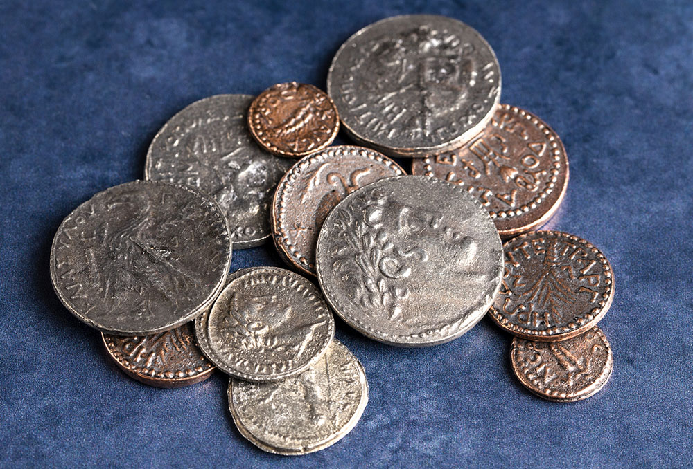 Pile of Roman coins (Dreamstime/Pamela Mcadams)