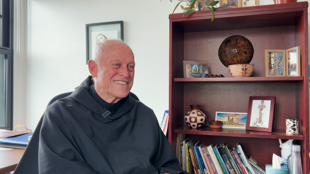 Augustinian Fr. Arturo Purcaro, a longtime friend and collaborator of Pope Leo XIV, is pictured during an interview with the National Catholic Reporter at Villanova University in October 2025. (NCR photo/Justin McLellan)