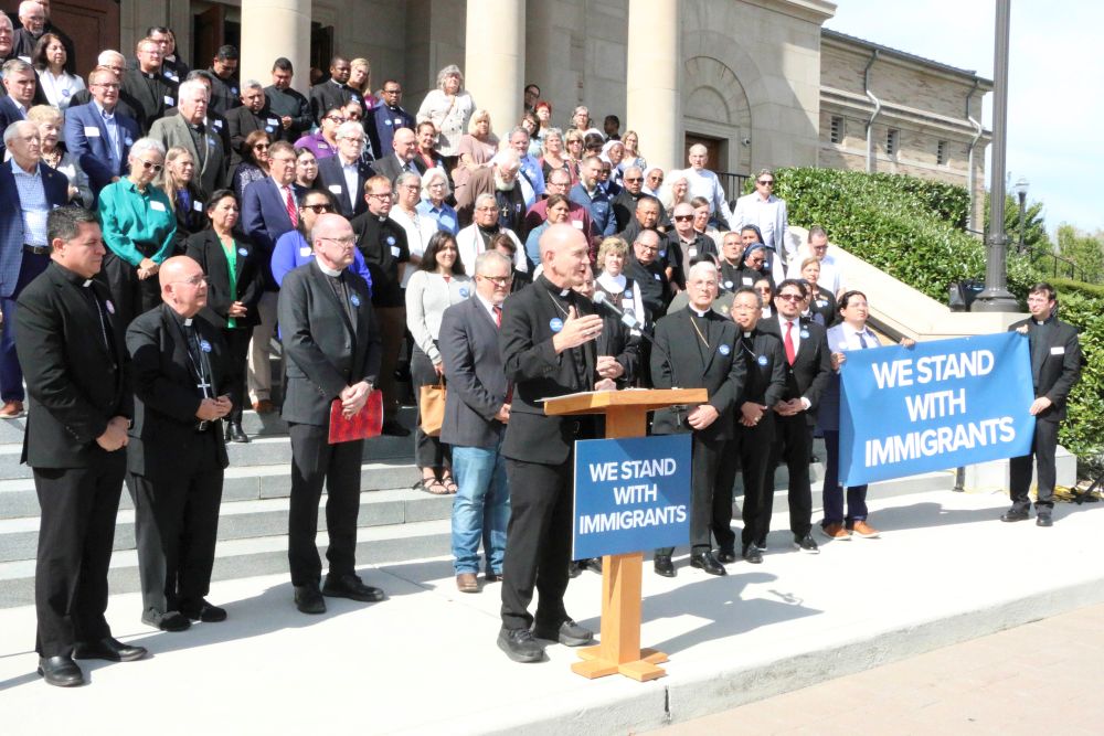 Bishop Mark Beckman of Knoxville, Tennessee, speaks at a Sept. 30 press conference in Knoxville with local faith and business leaders from Tennessee and Kentucky about the impact of increased immigration enforcement in the region. (Courtesy of Hope Border Institute)