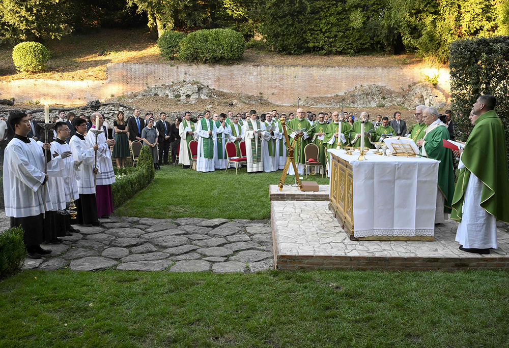 Pope Leo XIV celebrates a Mass at the Borgo Laudato Si' center in Castel Gandolfo, Italy, Sept. 1, 2026, marking the World Day of Prayer for the Care of Creation. (OSV News/Vatican Media/Mario Tomassetti)
