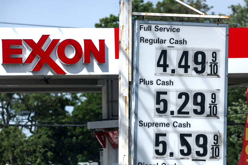Gas prices are displayed at an Exxon station ahead of the Memorial Day weekend in Great Neck, N.Y., May 22, 2026. (OSV News/Reuters/Shannon Stapleton)