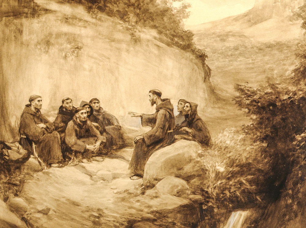 "Francis and His Brothers Plan Their New Life," detail of artwork by José Benlliure y Gil (Wikimedia Commons)