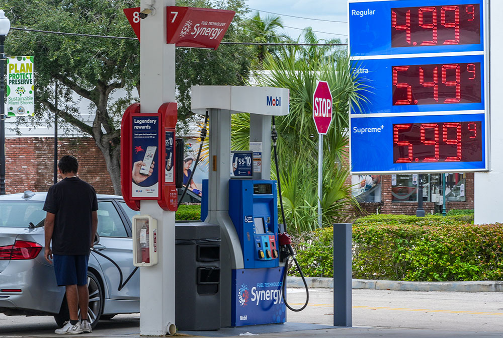 Prices are displayed at a gas station Tuesday, Sept. 29, 2026, in Miami. (AP/Marta Lavandier)