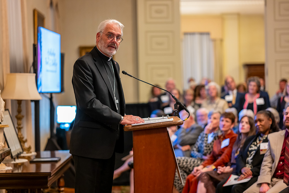 Oklahoma City Archbishop Paul Coakley, president of the U.S. Conference of Catholic Bishops, received the Archbishop Fiorenza Dignity and Life Award from the Catholic Mobilizing Network Oct. 21, 2026. (Courtesy of of Catholic Mobilizing Network/Maximilian Franz Photography)