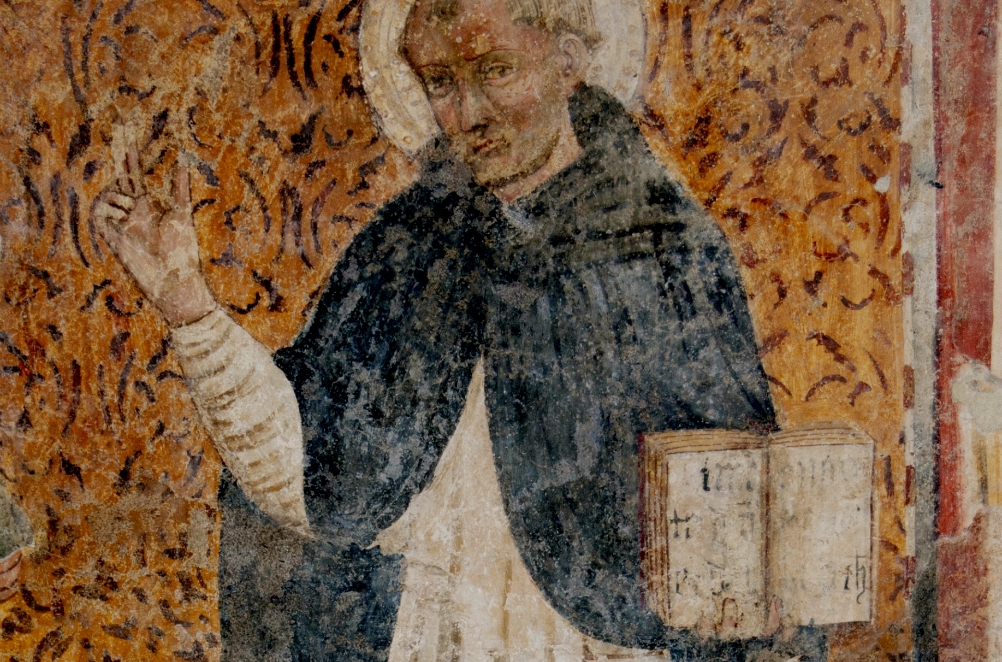 St. Thomas Aquinas, depicted in a 15th-century Italian fresco: "Aquinas did not begin with abstract principles or values, but rather began 'from the ground up,' generalizing from what he observed." (Wikimedia Commons/Silvio sorcini) St. Thomas Aquinas, depicted in a 15th-century Italian fresco: "Aquinas did not begin with abstract principles or values, but rather began 'from the ground up,' generalizing from what he observed." (Wikimedia Commons/Silvio sorcini)