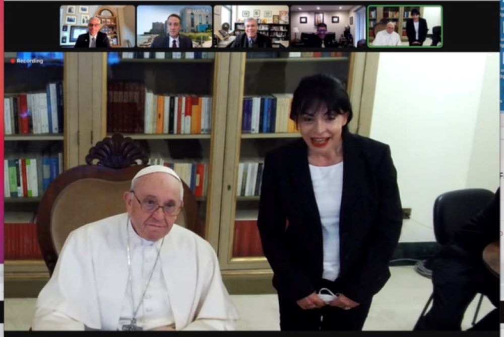 Emilce Cuda, the first woman secretary of the Pontifical Commission for Latin America, helped arrange the virtual dialogue between university students and Pope Francis. (Vatican Media)