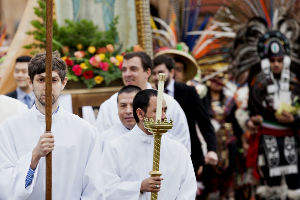Each year, the Hispanic community of Mount Angel Seminary in St. Benedict, Oregon, hosts a large festival in honor of Our Lady of Guadalupe. (Courtesy of Mount Angel Abbey) Each year, the Hispanic community of Mount Angel Seminary in St. Benedict, Oregon, hosts a large festival in honor of Our Lady of Guadalupe. (Courtesy of Mount Angel Abbey)