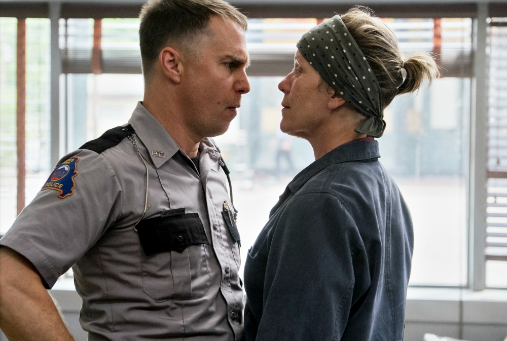 Sam Rockwell and Frances McDormand in the film "Three Billboards Outside Ebbing, Missouri" (Fox Searchlight/Merrick Morton) Sam Rockwell and Frances McDormand in the film "Three Billboards Outside Ebbing, Missouri" (Fox Searchlight/Merrick Morton)