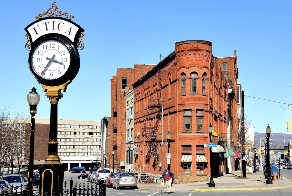 The Bosnian Islamic Association bought this former United Methodist church from the city of Utica to provide worship space for the growing Bosnian Muslim community. The first Bosnian refugees arrived in the Rust Belt city in 1993.