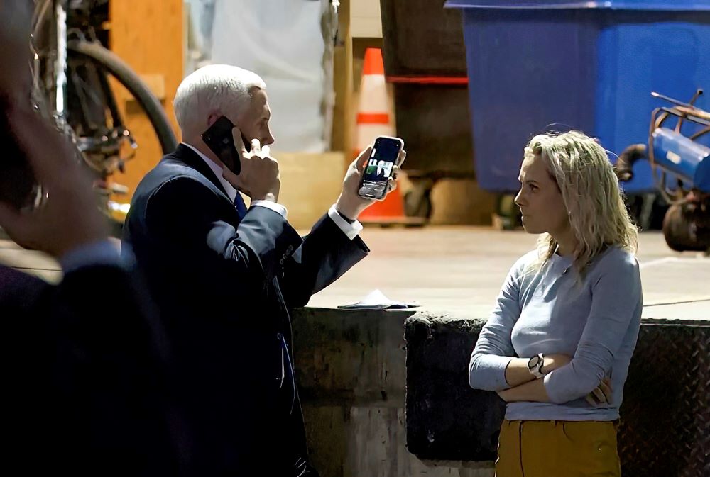 In this image from video released by the House Select Committee, Vice President Mike Pence looks at a tweet by President Donald Trump from his secure evacuation location on Jan. 6, 2021.