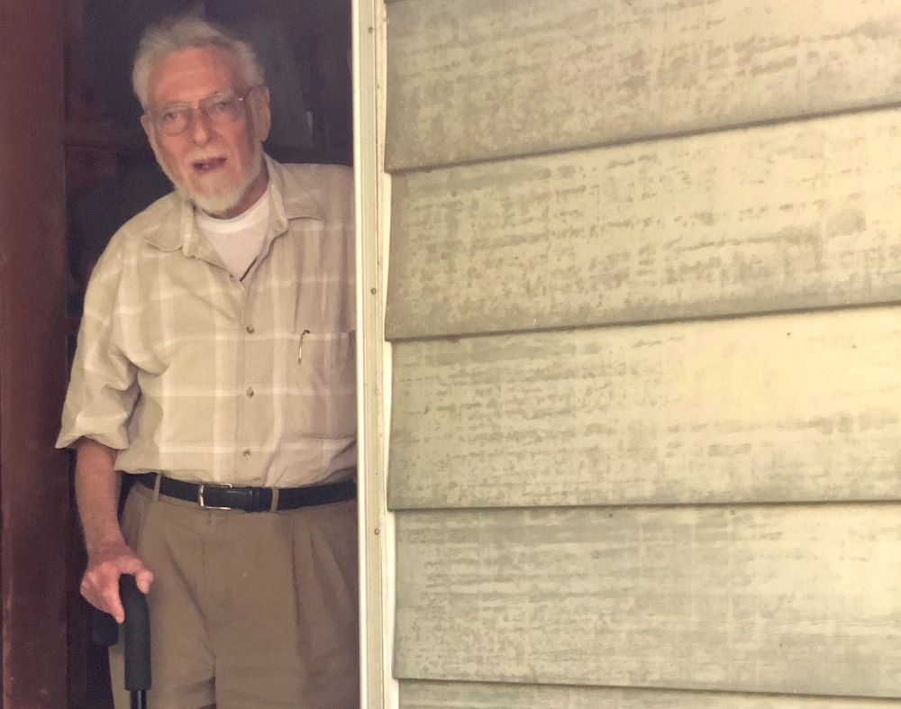 Tom Cornell, who was introduced to the Catholic Worker movement in 1953, is shown at the Peter Maurin Farm in Marlboro, New York, in June 2019. Cornell died Aug. 1 at age 88. (Courtesy of Robert Ellsberg)