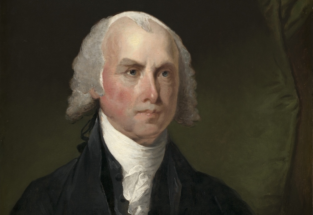 Detail from a portrait of James Madison, circa 1821, by Gilbert Stuart (National Gallery of Art)