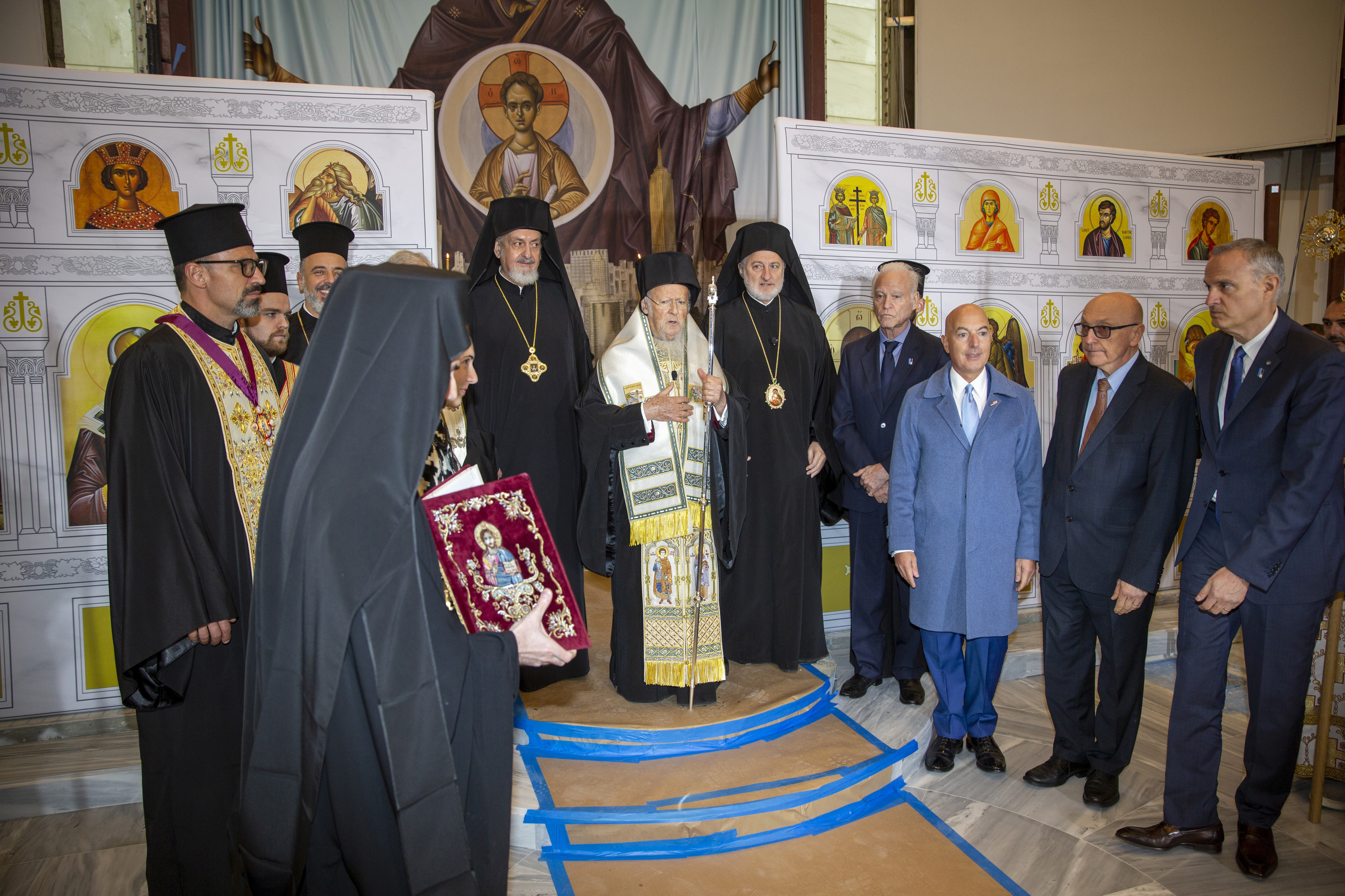 Ecumenical Patriarch Bartholomew of Constantinople leads the official door-opening ceremony of lower Manhattan's St. Nicholas Greek Orthodox Church on Tuesday, Nov. 2, 2021. (AP Photo/Ted Shaffrey) Ecumenical Patriarch Bartholomew of Constantinople leads the official door-opening ceremony of lower Manhattan's St. Nicholas Greek Orthodox Church on Tuesday, Nov. 2, 2021. (AP Photo/Ted Shaffrey)