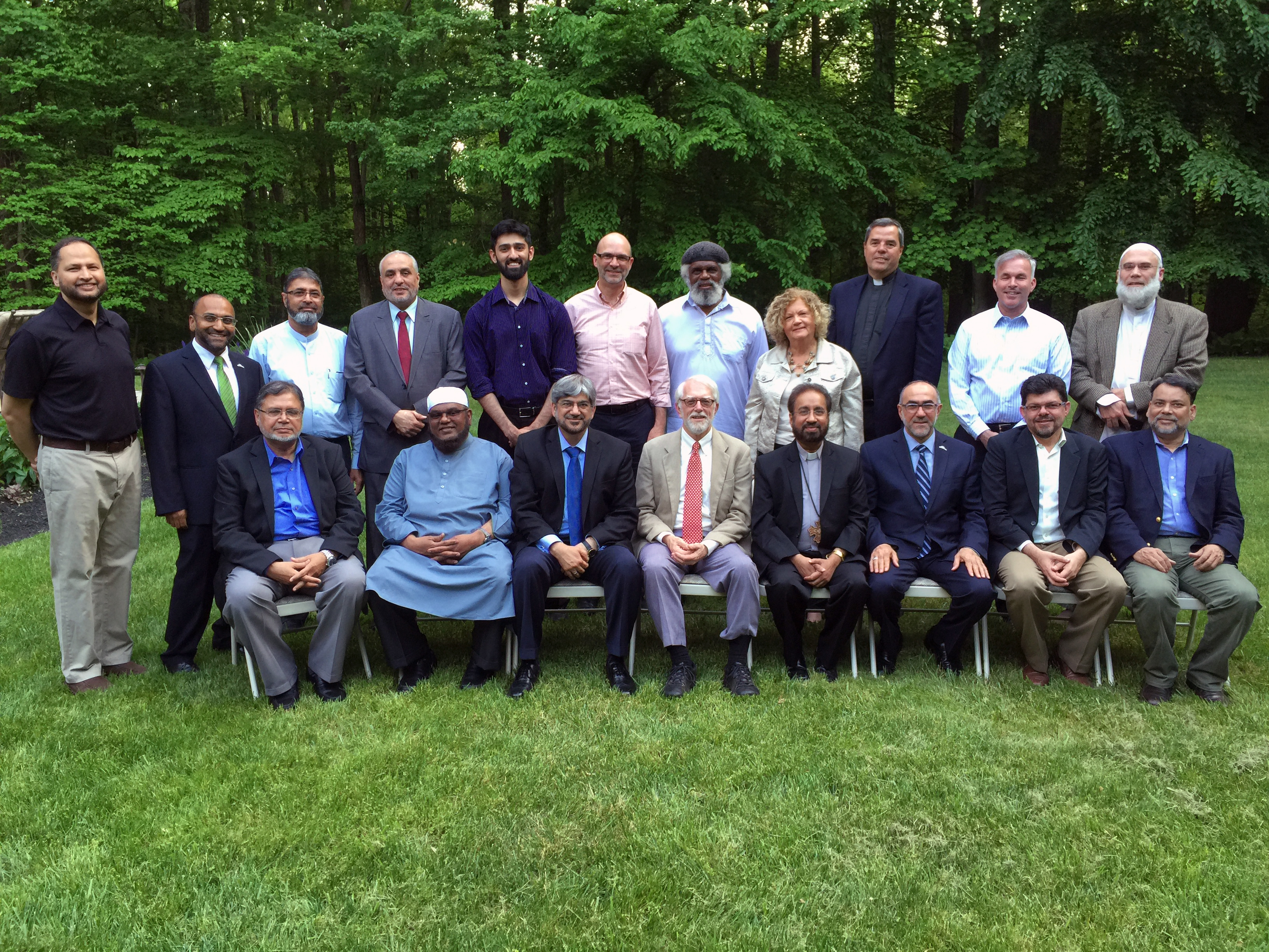Participants pose for a photo during an interfaith meeting of the National Council of Churches and the US Council of Muslim Organizations (RNS/ Imam Naeem Baig)