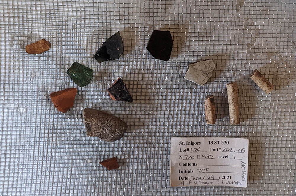 Artifiacts collected during an archeological dig at a former plantation in St. Inigoes, in southern Maryland. (RNS/Ken Homan, SJ) Artifiacts collected during an archeological dig at a former plantation in St. Inigoes, in southern Maryland. (RNS/Ken Homan, SJ)