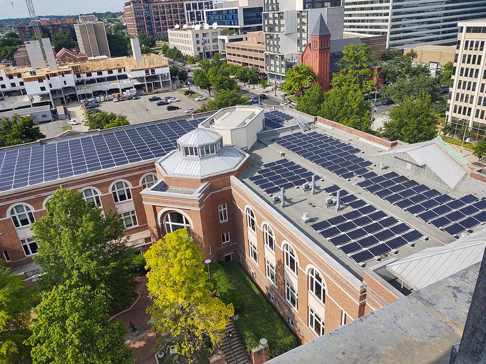 Solar panels on the roof of Gonzaga High School in Washington, D.C., on May 17 (RNS/Stephen Planning, SJ) Solar panels on the roof of Gonzaga High School in Washington, D.C., on May 17 (RNS/Stephen Planning, SJ)