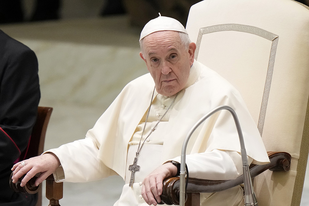 Pope Francis attends his weekly general audience, held in the Paul VI hall, at the Vatican Sept. 1. (AP /Andrew Medichini)