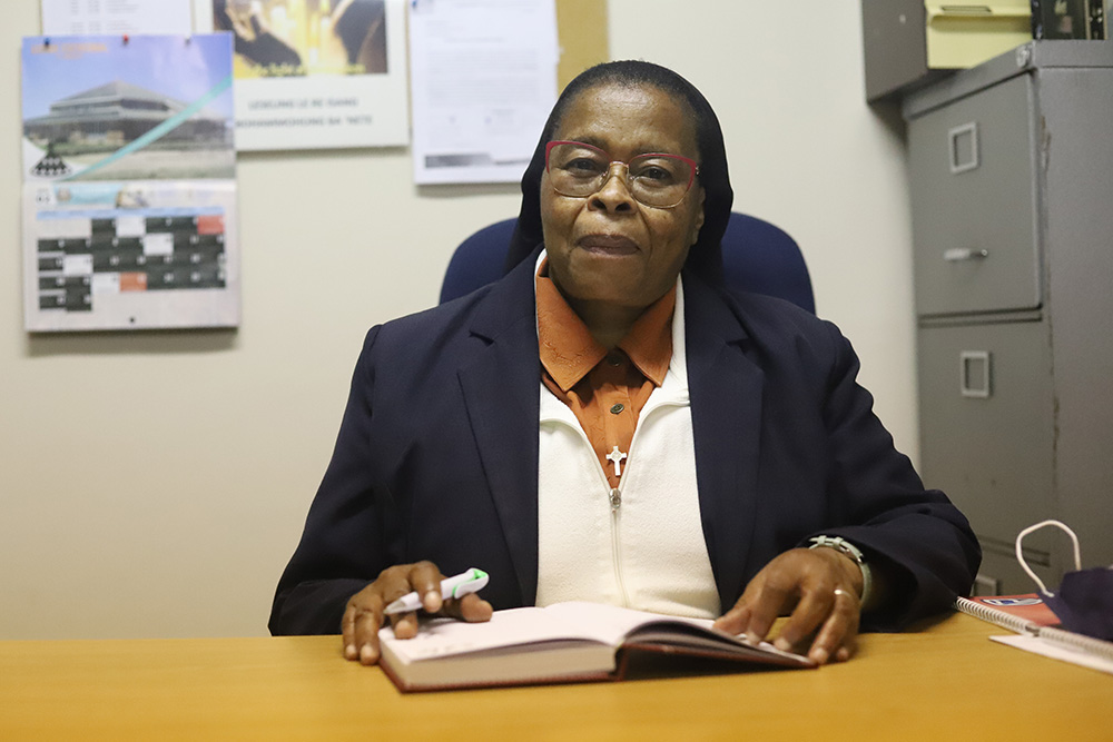 Sr. Anna Lereko, the provincial superior of the Sisters of St. Joseph of St.-Hyacinthe, in her office in Maseru, the capital of Lesotho. She runs a night school for herd boys to ensure every child has access to education in Lesotho. (GSR photo)
