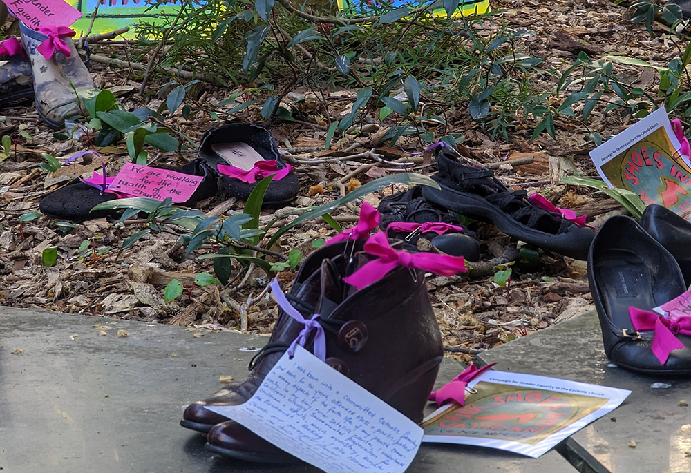 Women's shoes are seen during the "Pink Shoes into the Vatican" event Sept. 18 in Auckland, New Zealand. (Courtesy of Luc Powell)