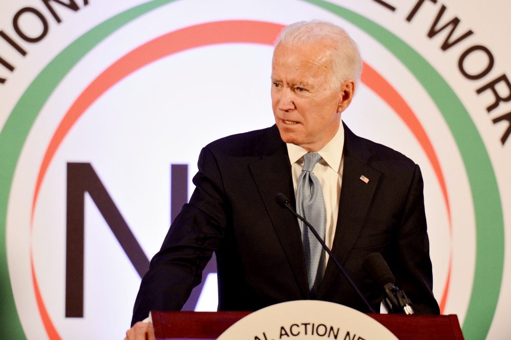 Former Vice President Joe Biden speaks Jan. 21 in Washington at the National Action Network Martin Luther King Jr. Day Breakfast. (Wikimedia Commons/AFGE)