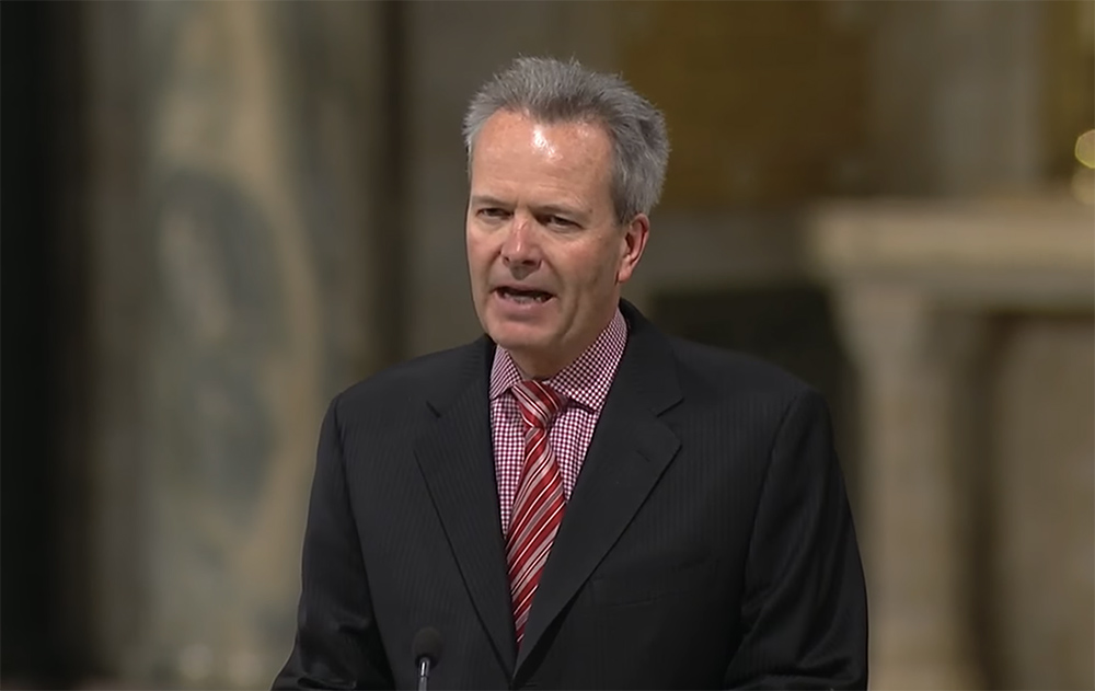 Timothy Busch speaks at the opening Mass for a Napa Institute symposium in March 2017 at the Basilica of the National Shrine of the Immaculate Conception in Washington, D.C. (NCR screenshot/YouTube/National Shrine) Timothy Busch speaks at the opening Mass for a Napa Institute symposium in March 2017 at the Basilica of the National Shrine of the Immaculate Conception in Washington, D.C. (NCR screenshot/YouTube/National Shrine)