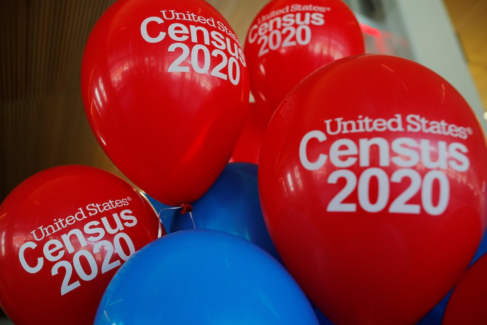 Balloons that say "United States Census 2020" (CNS/Reuters/Brian Snyder)