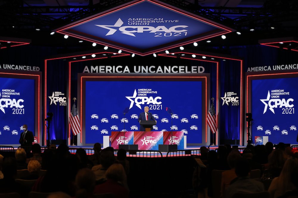 Former President Donald Trump speaks Feb. 28, 2021, during the Conservative Political Action Conference in Orlando, Florida. (CNS/Reuters/Joe Skipper)