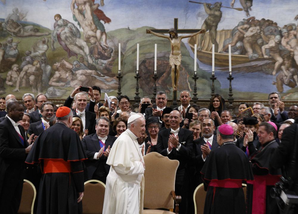 Francis with diplomats