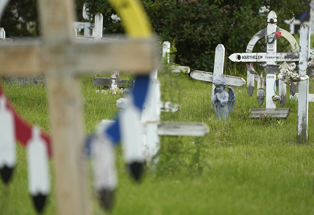 A view of the cemetery where Pope Francis was to pray, Monday, July 25, in Maskwacis, near Edmonton, Canada. (AP photo/Gregorio Borgia)