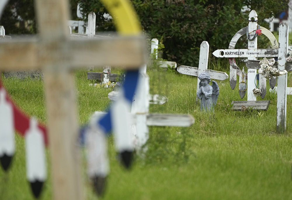 A view of the cemetery where Pope Francis was to pray, Monday, July 25, in Maskwacis, near Edmonton, Canada. (AP photo/Gregorio Borgia) A view of the cemetery where Pope Francis was to pray, Monday, July 25, in Maskwacis, near Edmonton, Canada. (AP photo/Gregorio Borgia)