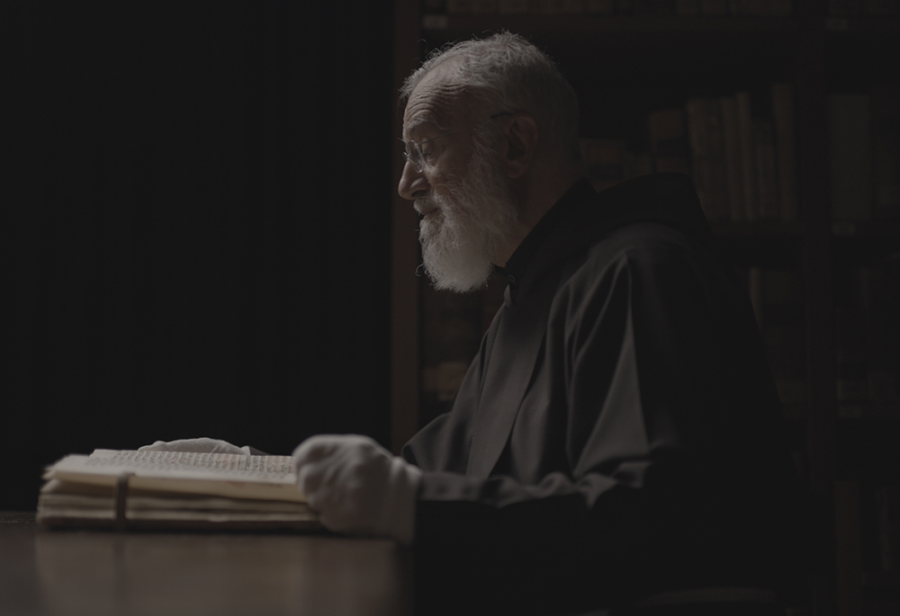 Cardinal Raniero Cantalamessa, preacher of the papal household, reads St. Francis of Assisi's "Canticle of the Creatures" in a scene from the documentary "The Letter: A Message for Our Earth." (Courtesy of Laudato Si' Movement) Cardinal Raniero Cantalamessa, preacher of the papal household, reads St. Francis of Assisi's "Canticle of the Creatures" in a scene from the documentary "The Letter: A Message for Our Earth." (Courtesy of Laudato Si' Movement)