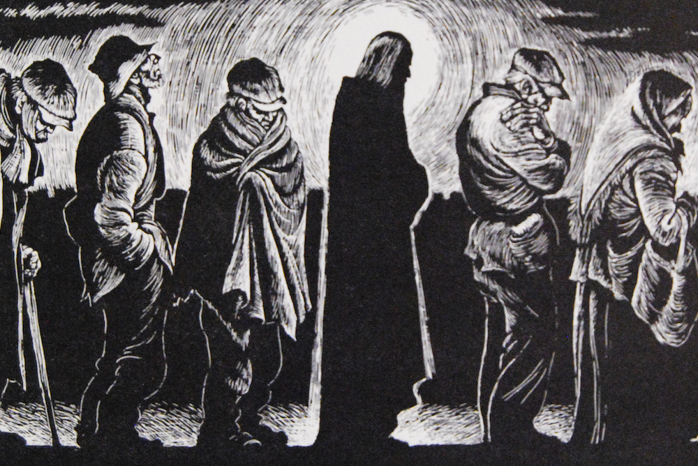 Detail of "Christ of the Breadlines" by Fritz Eichenberg, 1952, shared to the Catholic Worker (Flickr/Jim Forest)
