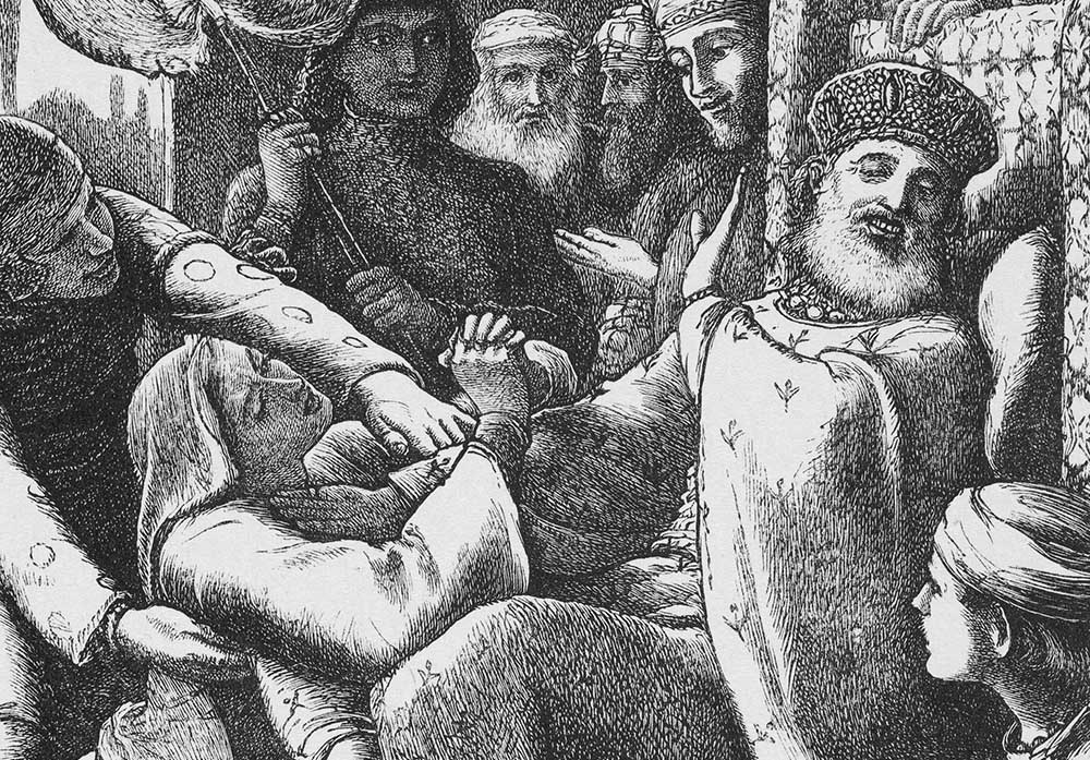 Detail from "The Unjust Judge and the Importunate Widow" (1864), created by John Everett Millais, engraved and printed by the Dalziel Brothers (Metropolitan Museum of Art) Detail from "The Unjust Judge and the Importunate Widow" (1864), created by John Everett Millais, engraved and printed by the Dalziel Brothers (Metropolitan Museum of Art)