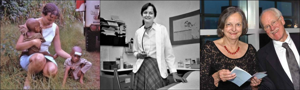 From left: Davida Coady in Biafra; as a pediatrician at the free clinic she started in Venice, California; with her husband, Tom Gorham (Photos courtesy of Coady-Gorham family) From left: Davida Coady in Biafra; as a pediatrician at the free clinic she started in Venice, California; with her husband, Tom Gorham (Photos courtesy of Coady-Gorham family)