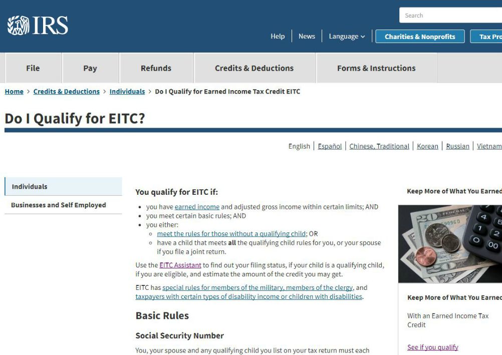 IRS website IRS website