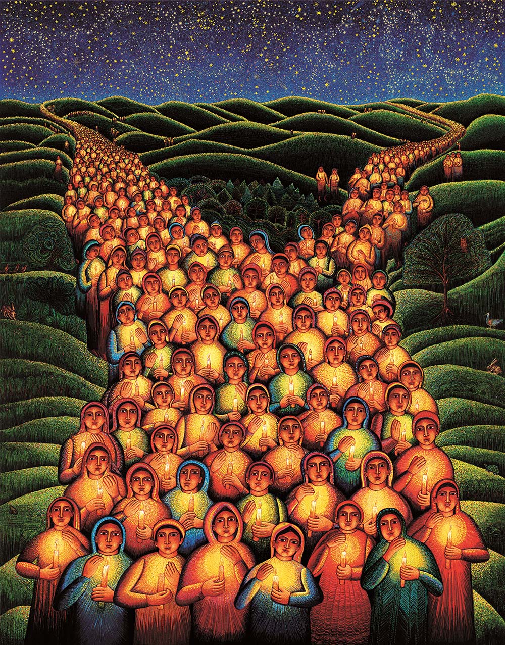 "Festival of Lights," ©2000, by John August Swanson (Courtesy of the Studio of John August Swanson, www.JohnAugustSwanson.com)