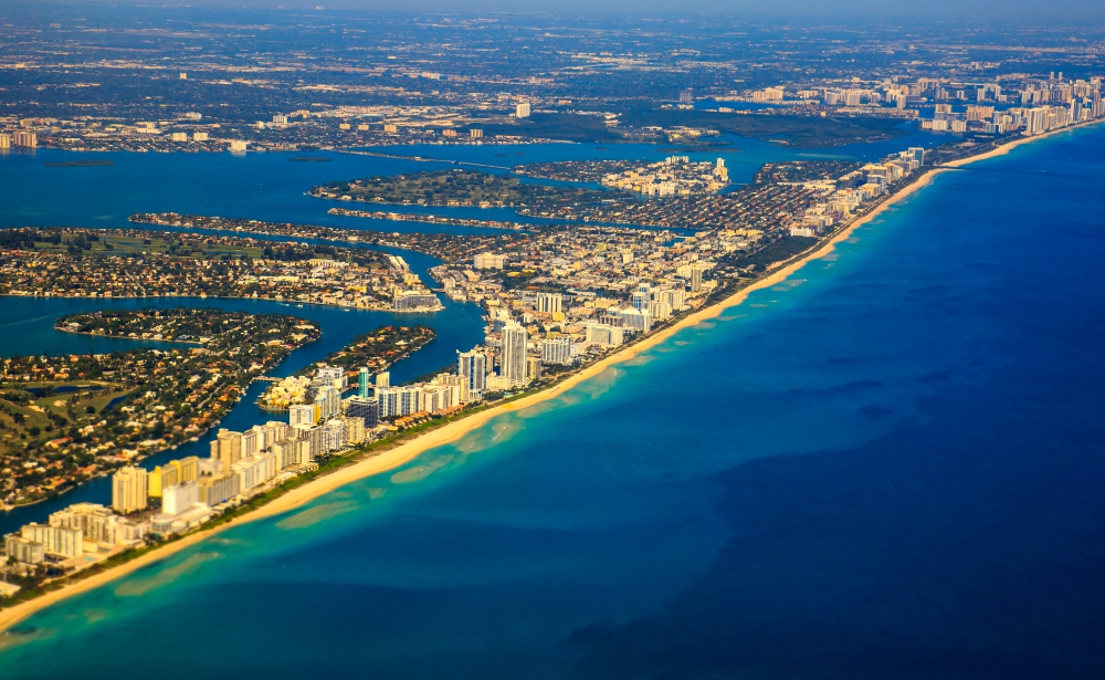 An aerial view of Miami, one of the cities threatened by climate change that is profiled in Jeff Godell’s book "The Water Will Come: Rising Seas, Sinking Cities, and the Remaking of the Civilized World" (Wikimedia Commons/Murray Foubister) An aerial view of Miami, one of the cities threatened by climate change that is profiled in Jeff Godell’s book "The Water Will Come: Rising Seas, Sinking Cities, and the Remaking of the Civilized World" (Wikimedia Commons/Murray Foubister)