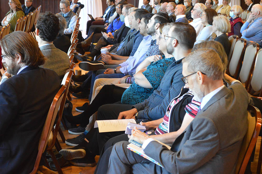 Richard Gaillardetz seen in the foreground with his family among attendees at the "New Directions in Ecclesiology: The Contributions of Richard Gaillardetz" conference at Boston College on Sept. 24. (Courtesy of the Lonergan Institute at Boston College)