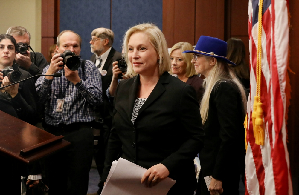 New York Sen. Kirsten Gillibrand in December 2017 (Flickr/Senate Democrats) New York Sen. Kirsten Gillibrand in December 2017 (Flickr/Senate Democrats)