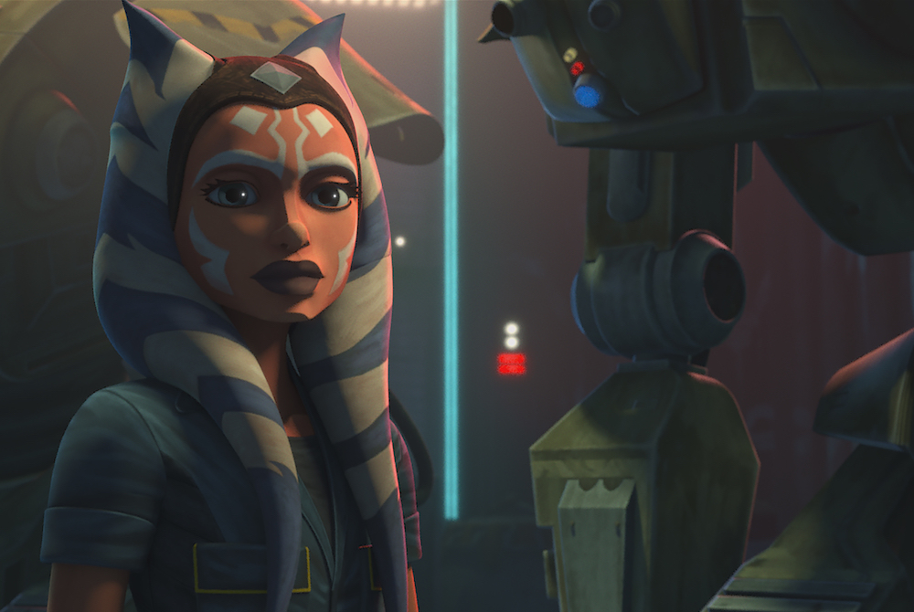 Ahsoka Tano (Ashley Eckstein) is stranded in the underworld of Coruscant in "Star Wars: The Clone Wars," Episode 705, "Gone With a Trace." (Disney+) Ahsoka Tano (Ashley Eckstein) is stranded in the underworld of Coruscant in "Star Wars: The Clone Wars," Episode 705, "Gone With a Trace." (Disney+)
