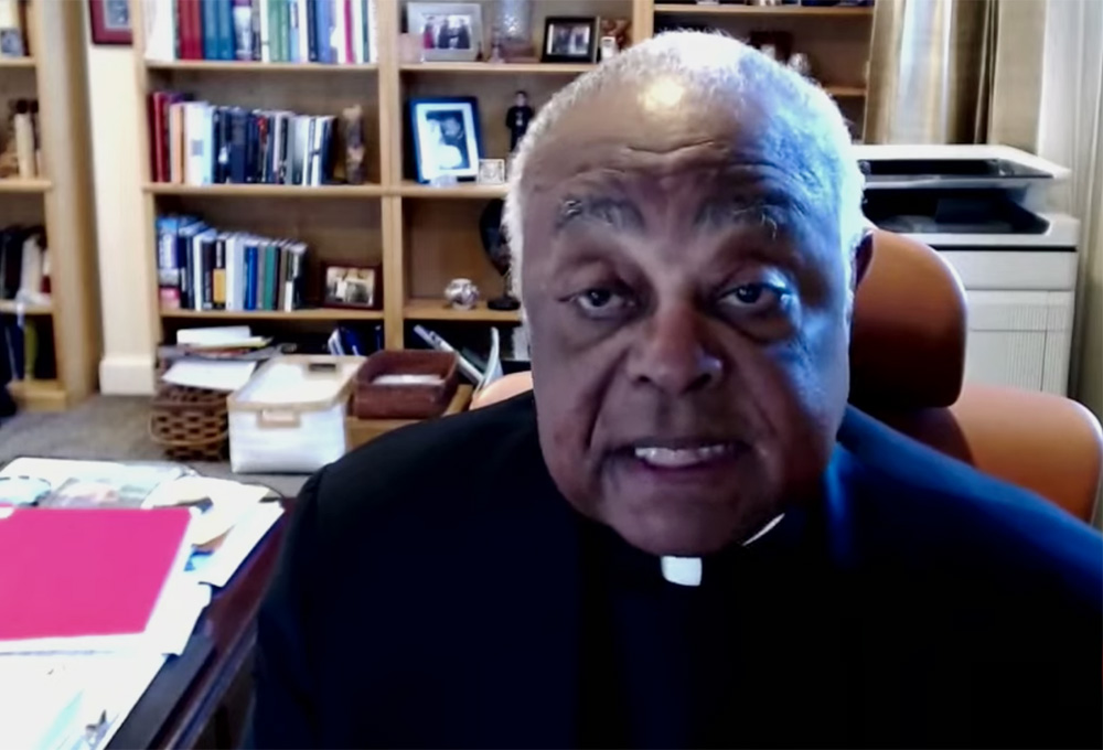 Cardinal Wilton Gregory of Washington, D.C., speaks June 17 during the second day of the bishops' three-day spring assembly, held virtually due to concern over COVID-19. (NCR screenshot) Cardinal Wilton Gregory of Washington, D.C., speaks June 17 during the second day of the bishops' three-day spring assembly, held virtually due to concern over COVID-19. (NCR screenshot)