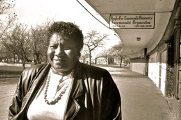 Johnson stands outside the office of People for Community Recovery, the organization she founded in 1979. (Courtesy of People for Community Recovery) 