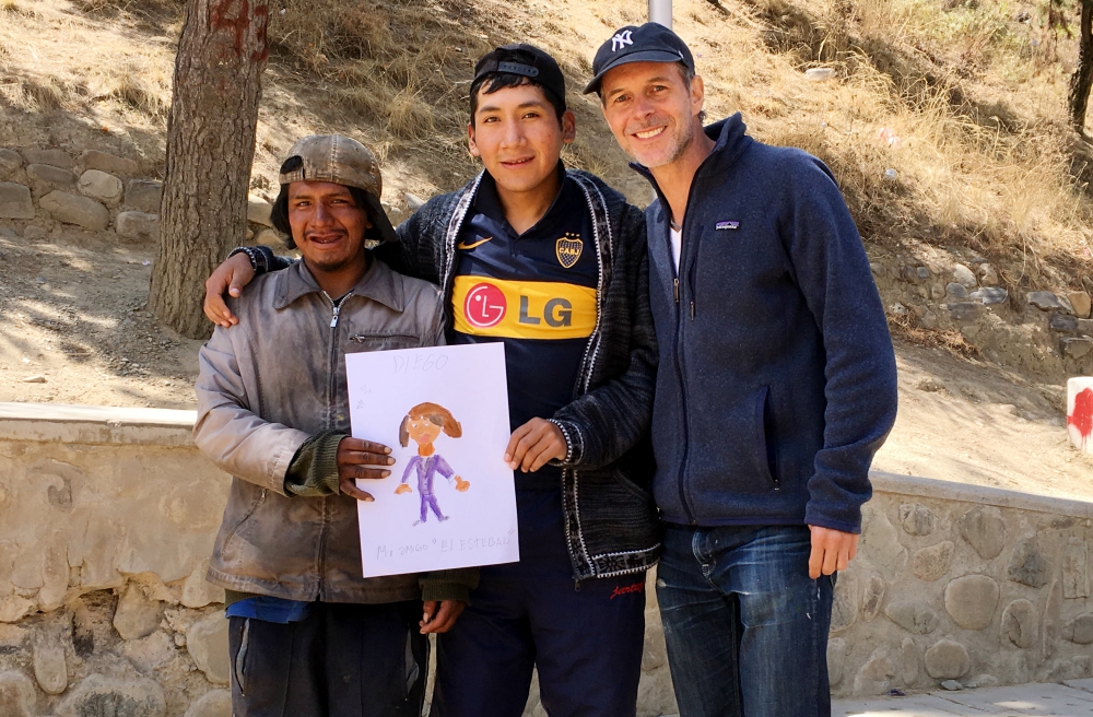 Robert Aitchison, right, with two Bolivian boys (Courtesy of Robert Aitchison)