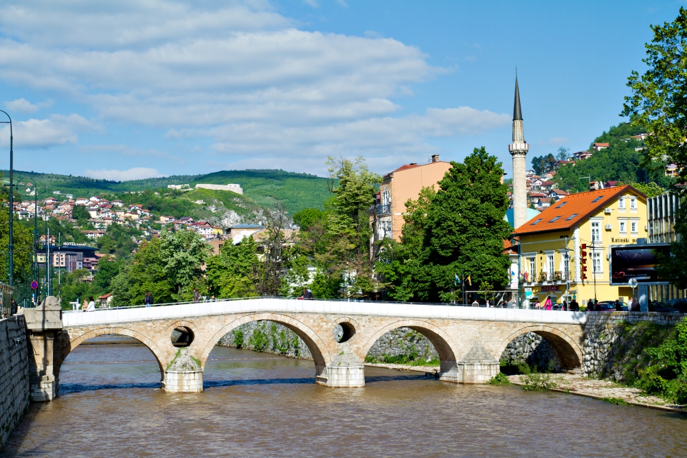 The Latin Bridge in Sarajevo, Bosnia-Herzegovina. Theologians from about 80 countries are to gather in Sarajevo July 26-29 for a conference called "A Critical Time for Bridge-Building: Catholic Theological Ethics Today." (Wikimedia Commons/Tumi-1983) The Latin Bridge in Sarajevo, Bosnia-Herzegovina. Theologians from about 80 countries are to gather in Sarajevo July 26-29 for a conference called "A Critical Time for Bridge-Building: Catholic Theological Ethics Today." (Wikimedia Commons/Tumi-1983)