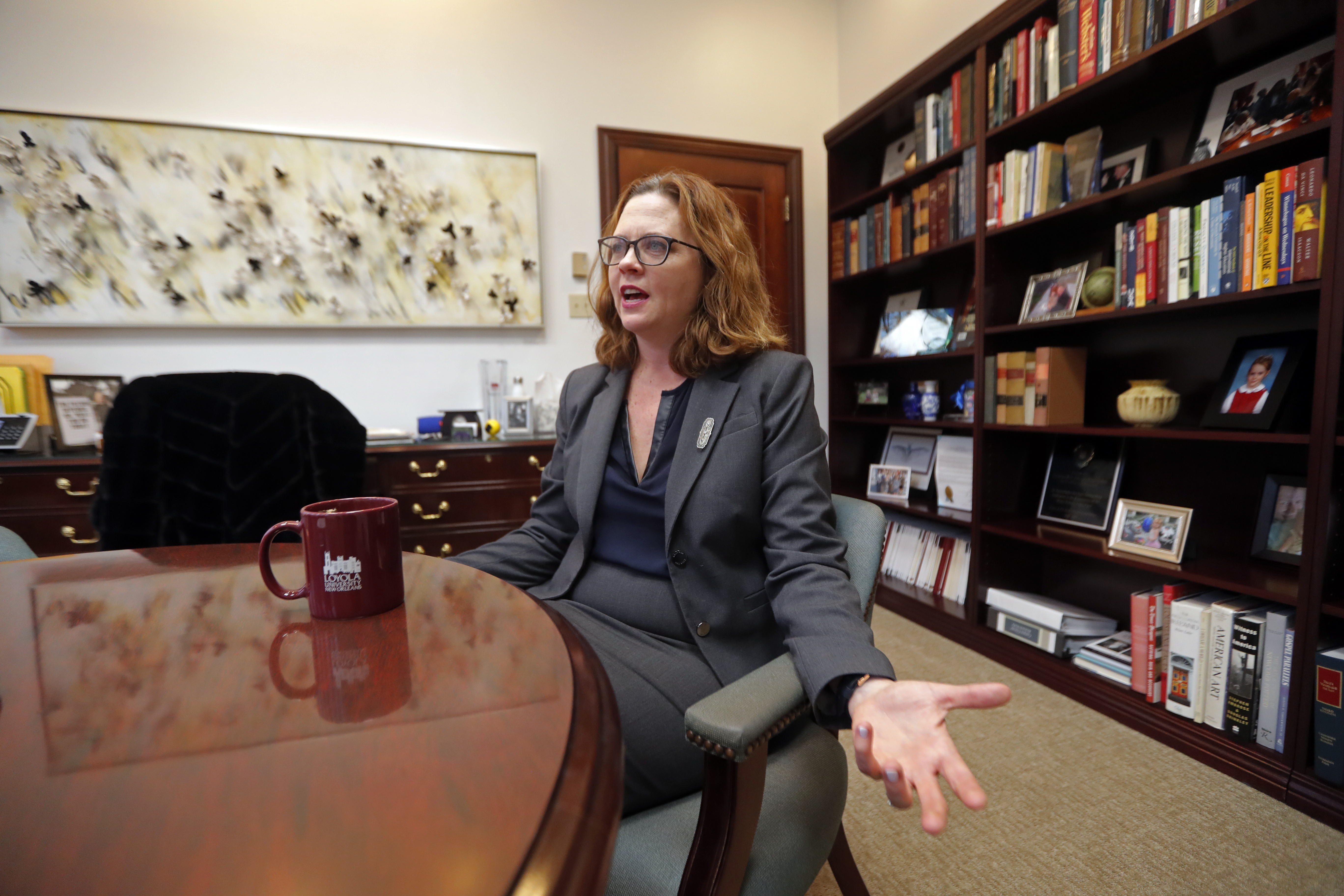Loyola University New Orleans President Tania Tetlow speaks during an interview with the Associated Press in New Orleans. (AP Photo/Gerald Herbert, File) Loyola University New Orleans President Tania Tetlow speaks during an interview with the Associated Press in New Orleans. (AP Photo/Gerald Herbert, File)