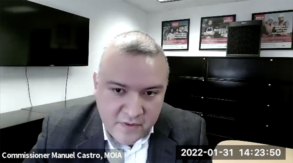 Commissioner Manuel Castro of the New York City Mayor's Office of Immigrant Affairs (NCR screenshot)