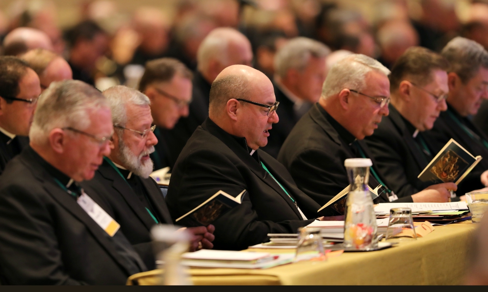 Bishops attend morning prayer Nov. 13, 2018, at the fall general assembly of the U.S. Conference of Catholic Bishops in Baltimore. (CNS/Bob Roller) 