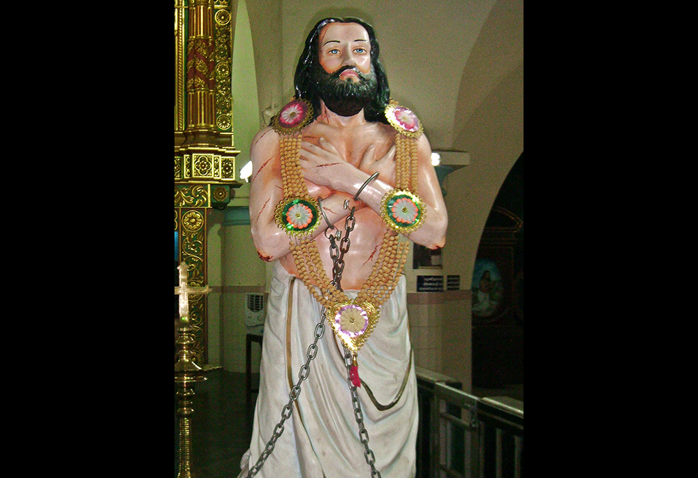 Statue of Devasahayam Pillai at St. Francis Xavier Cathedral in Kottar, Tamil Nadu, India (Wikimedia Commons/Kumbalam, CC-BY-SA 3.0) Statue of Devasahayam Pillai at St. Francis Xavier Cathedral in Kottar, Tamil Nadu, India (Wikimedia Commons/Kumbalam, CC-BY-SA 3.0)