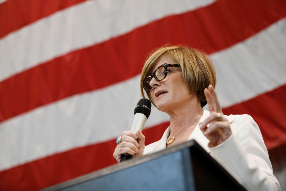 Rep. Susie Lee, D-Nev., speaks at a campaign event in this Jan. 12, 2019, file photo. (AP/John Locher)