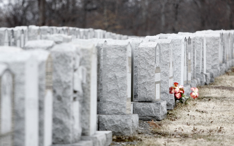 Headstones inside the Gate of Heaven Cemetery in East Hanover, New Jersey (RNS/The Star-Ledger/Courtesy of Aristide Economopoulos)